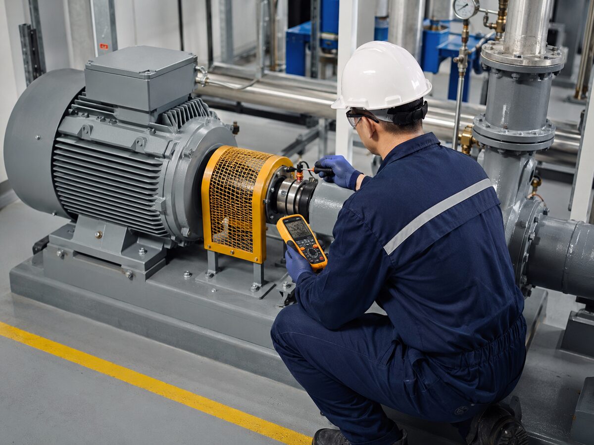 Mantenimiento preventivo de motor y bomba industrial